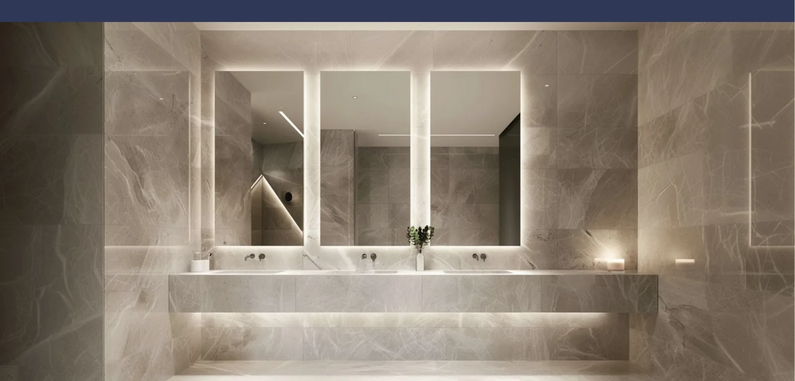 Stone washroom finishes at 1970 Office Tower Al Habtoor City Dubai